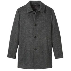 Bonobos Italian Wool Car Coat in Textured Charcoal and Slim